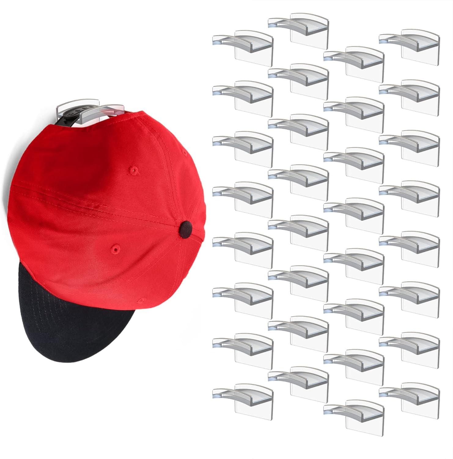 Modern Minimalist Adhesive Hat Hooks (16-Pack) White - No Drilling Strong Hold Hat Rack