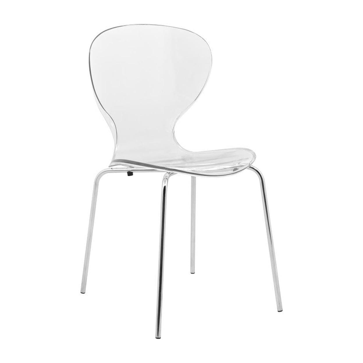 Elegant Oyster 20" Clear Acrylic Modern Minimalistic Side Chair