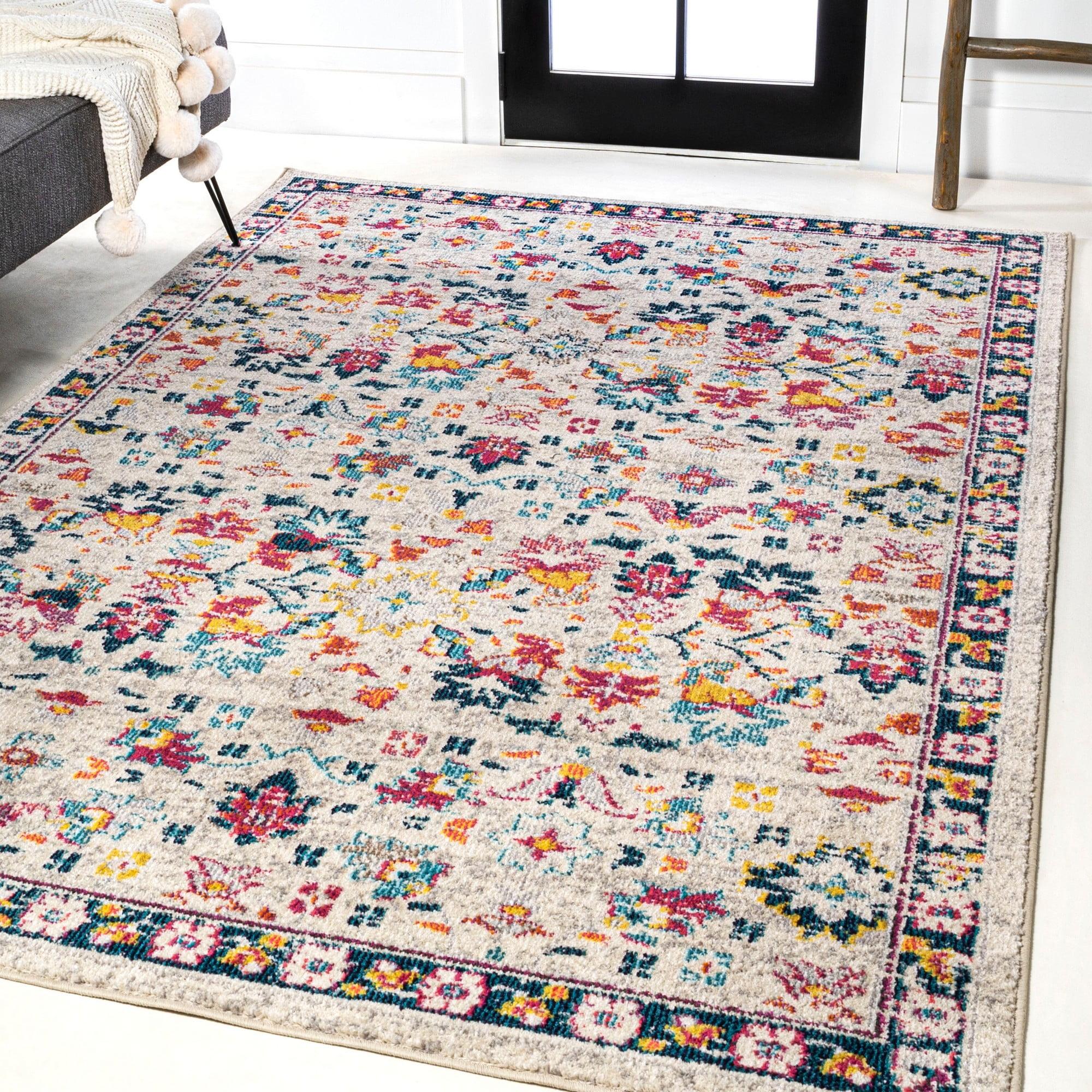 Modern Persian Boho Floral Area Rug - JONATHAN Y