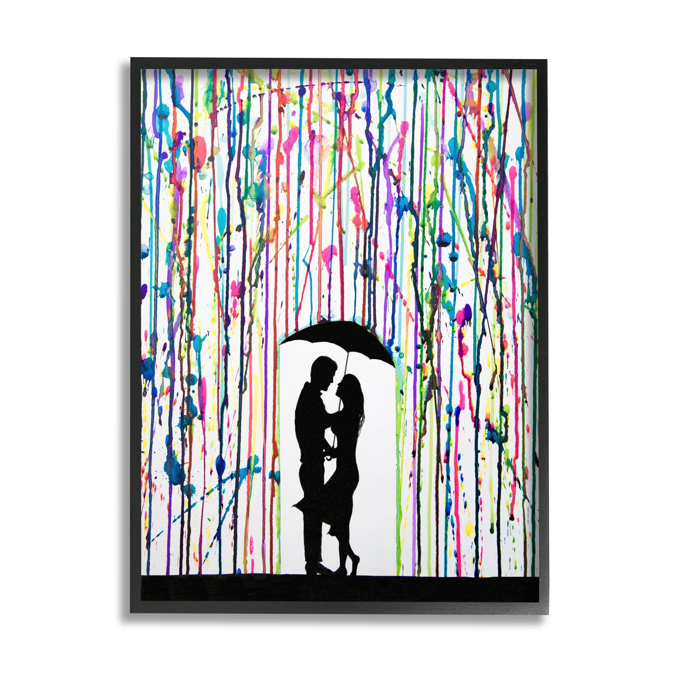 " Modern Romantic Rainfall Silhouette " by Marc Allante