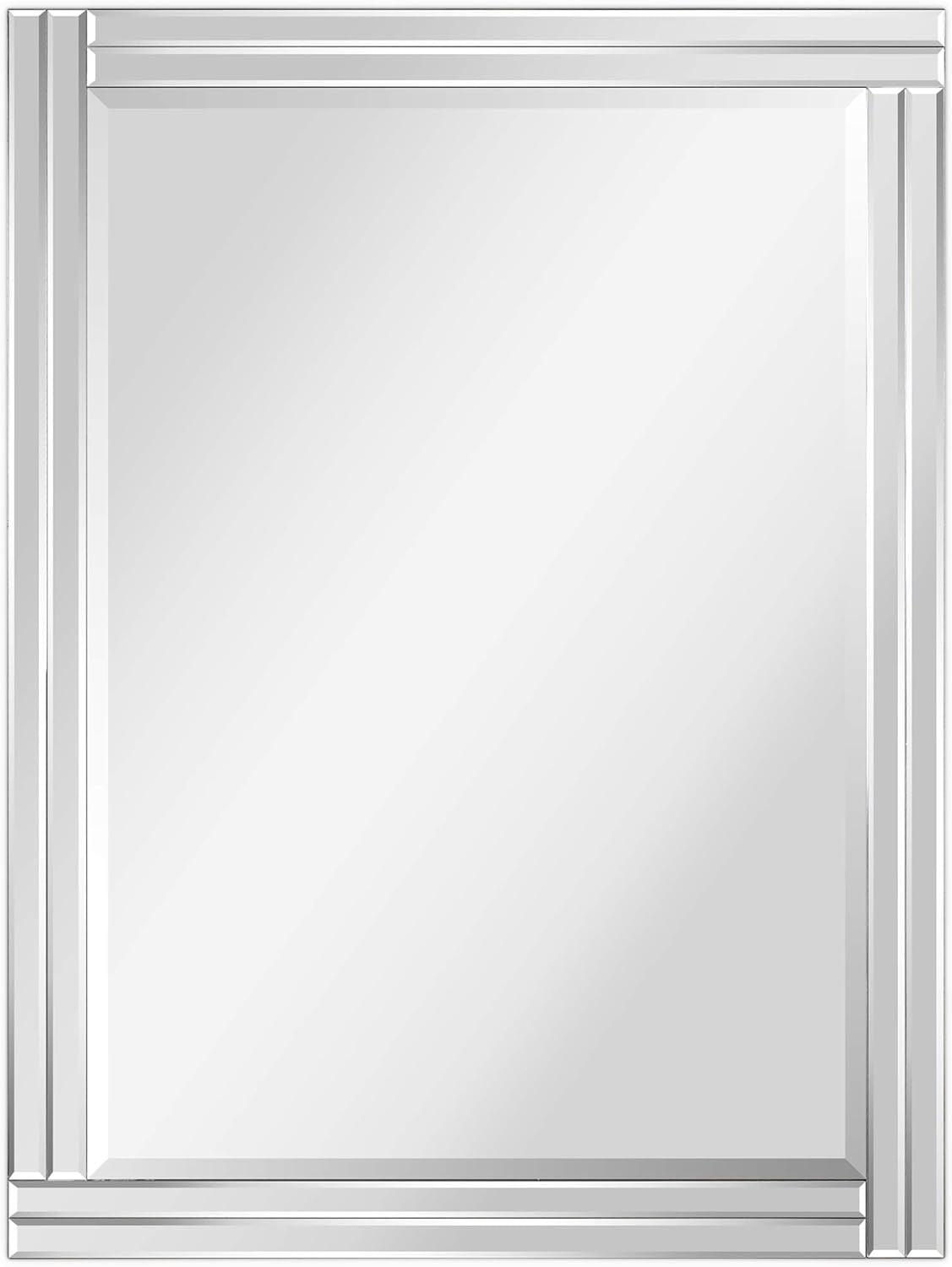 Elevated Silver Bevel 30" x 40" Full-Length Wood Wall Mirror