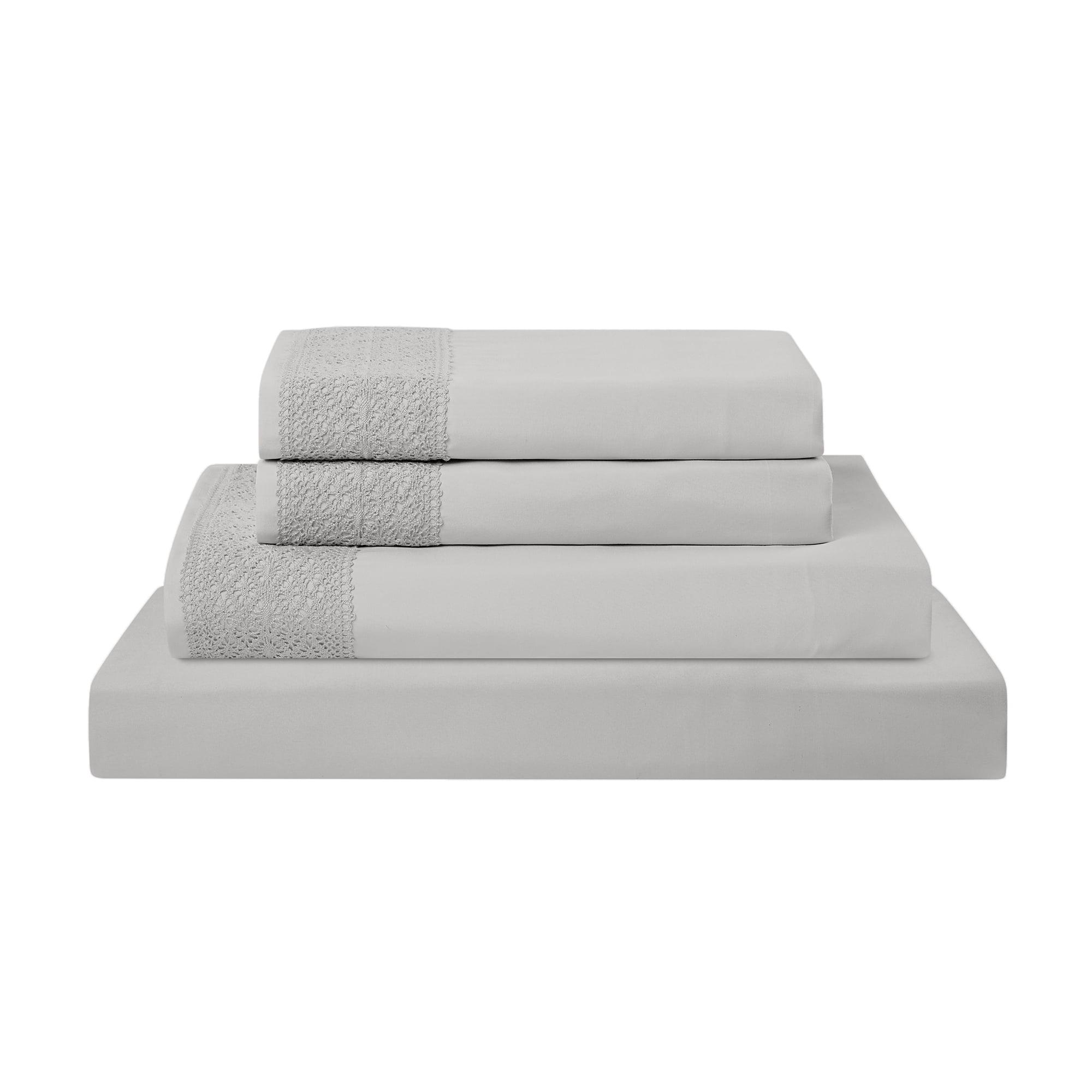 Modern Threads Modern Threads Yate Soft Microfiber Crochet Lace Sheets - Luxurious Microfiber Bed Sheets - Includes Flat Sheet, Fitted Sheet with Deep Pockets, & Pillowcases
