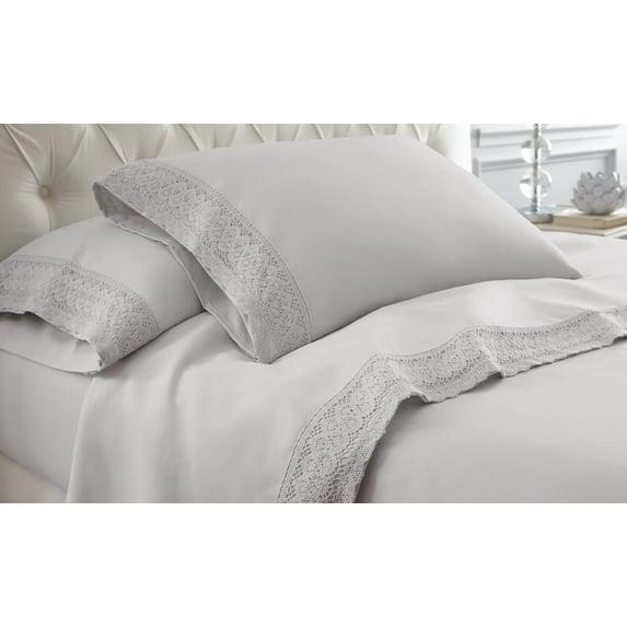 Modern Threads Modern Threads Yate Soft Microfiber Crochet Lace Sheets - Luxurious Microfiber Bed Sheets - Includes Flat Sheet, Fitted Sheet with Deep Pockets, & Pillowcases