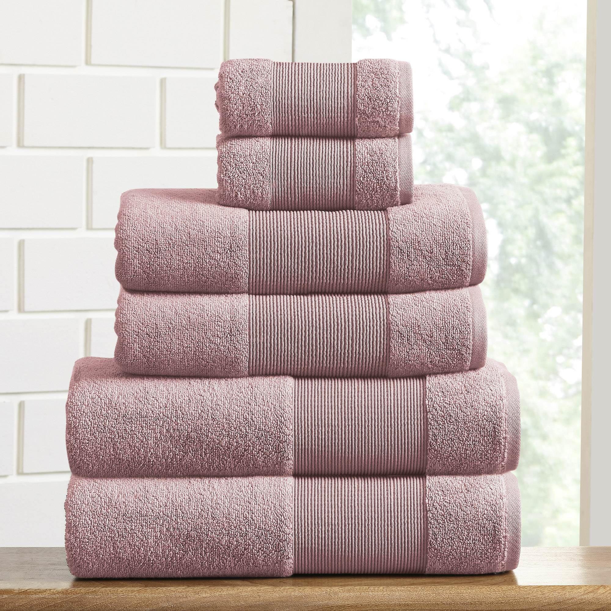 Air Cloud 6-Piece Silver Pink Organic Cotton Towel Set