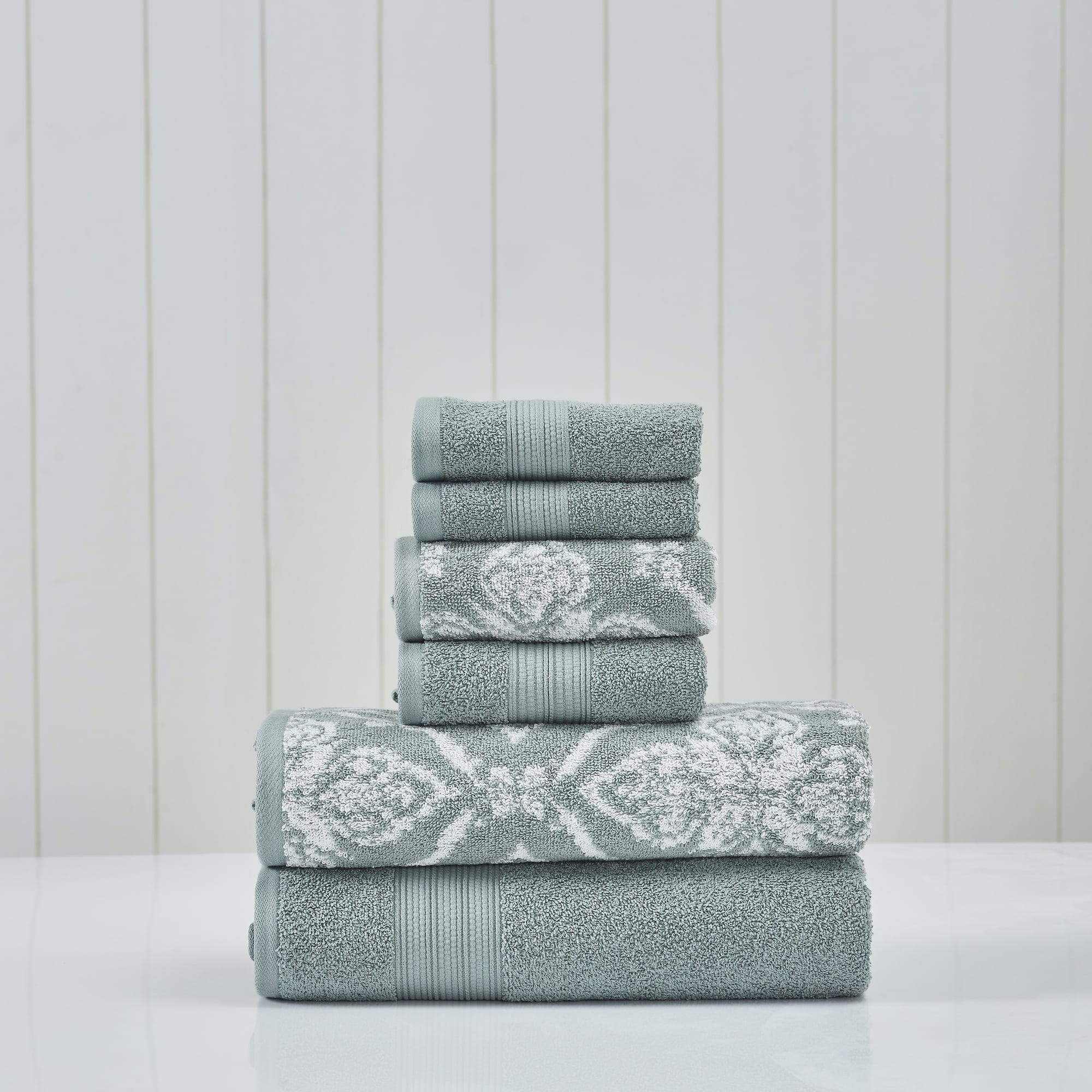 Modern Threads Amaris 6-Piece Reversible Yarn Dyed Jacquard Towel Set - Bath Towels, Hand Towels, & Washcloths - Super Absorbent & Quick Dry