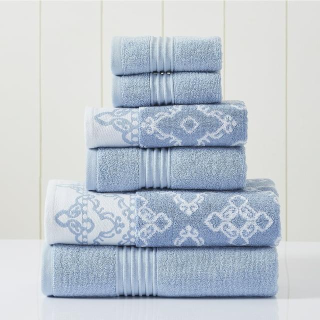 Modern Threads Modern Threads 6 Piece Set, 2 Bath Towels, 2 Hand Towels, 2 Washcloths Yarn Dyed Jacquard/Solid Towel Set Charlize
