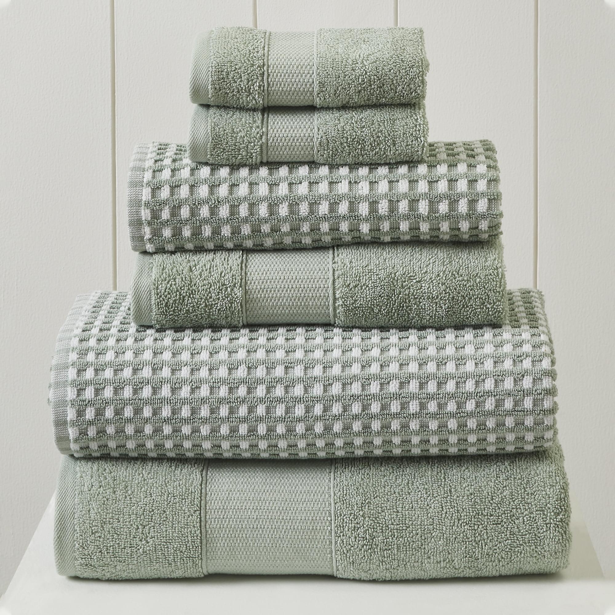 Modern Threads 6 Piece Yarn Dyed Jacquard Towel Set, Cobblestone.