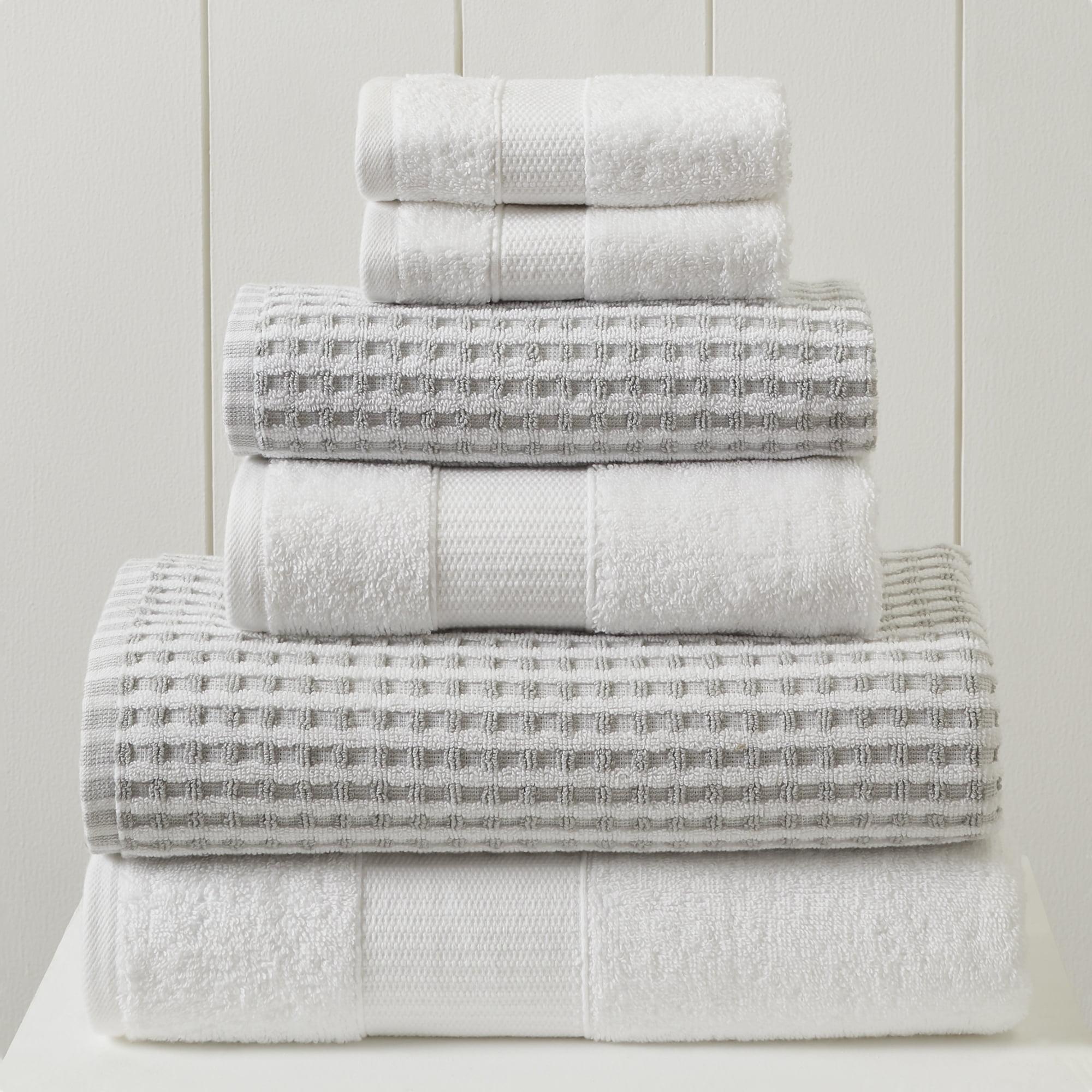 Modern Threads 6 Piece Yarn Dyed Jacquard Towel Set, Cobblestone.