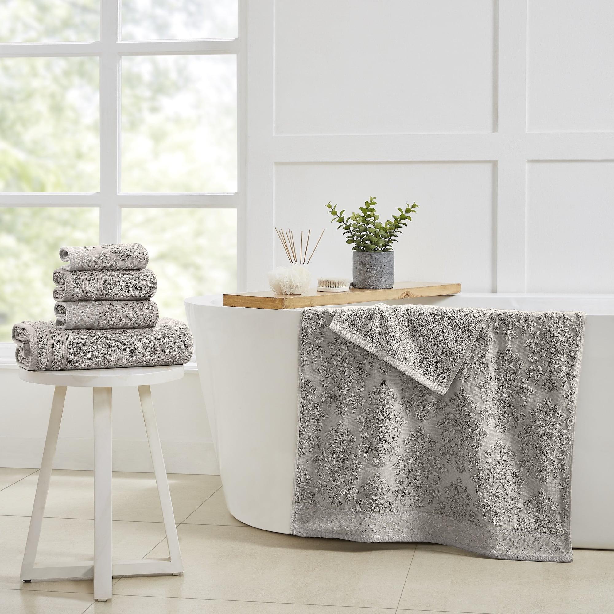 Modern Threads 6-Piece Damask Jacquard/Solid Ultra Soft 550GSM 100% Combed Cotton Towel Set with Embellished Borders & Reviews | Wayfair