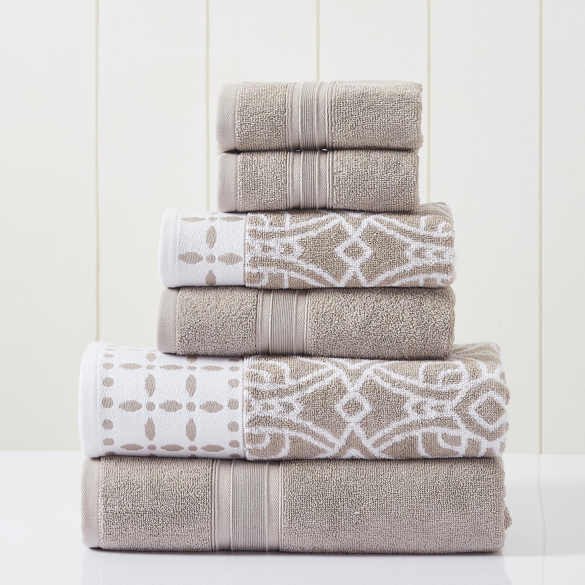 Modern Threads Modern Threads 6 Piece Set, 2 Bath Towels, 2 Hand Towels, 2 Washcloths Yarn Dyed Jacquard/Solid Towel Set Monroe
