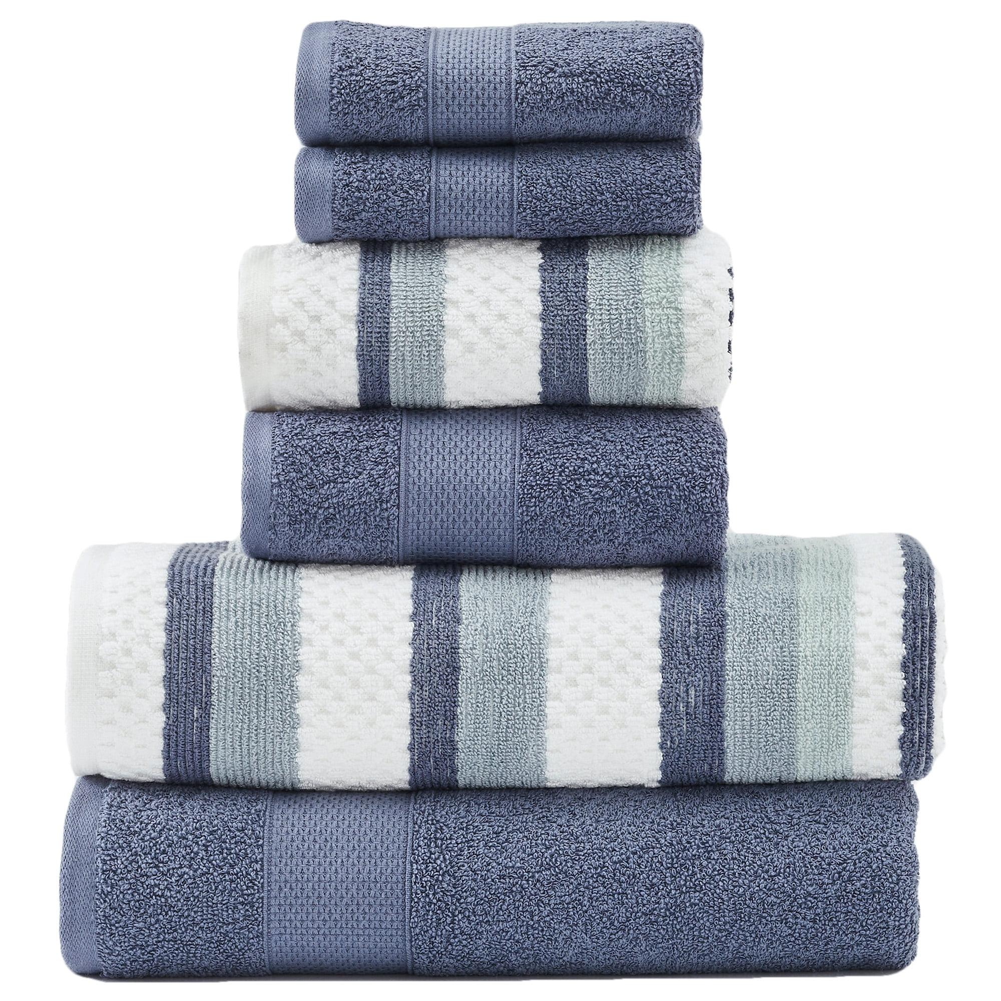 Modern Threads Pax 6 Piece Jacquard 100% Cotton Bath Towel Set.