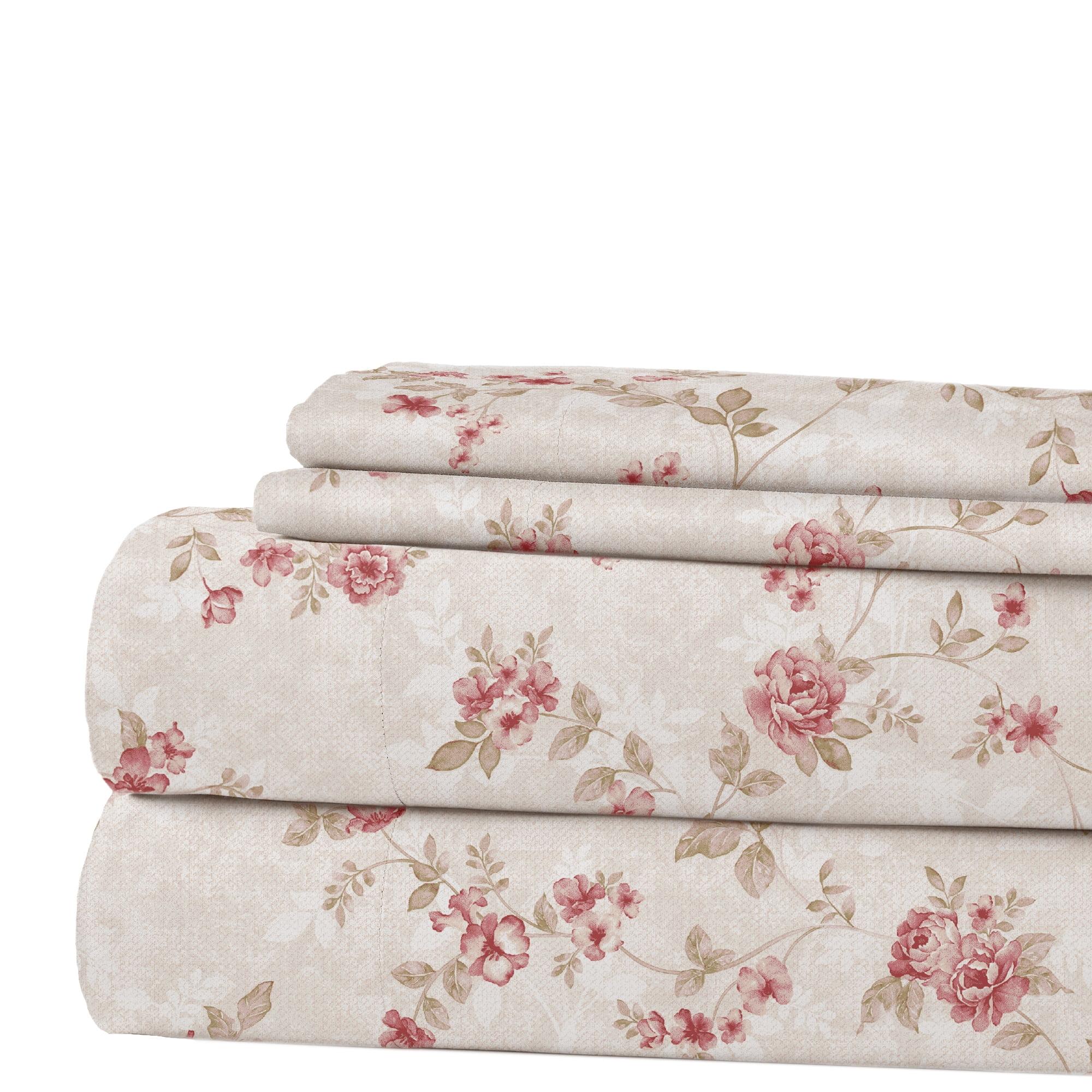 Kashmir Rose Full Microfiber Polyester 4-Piece Sheet Set