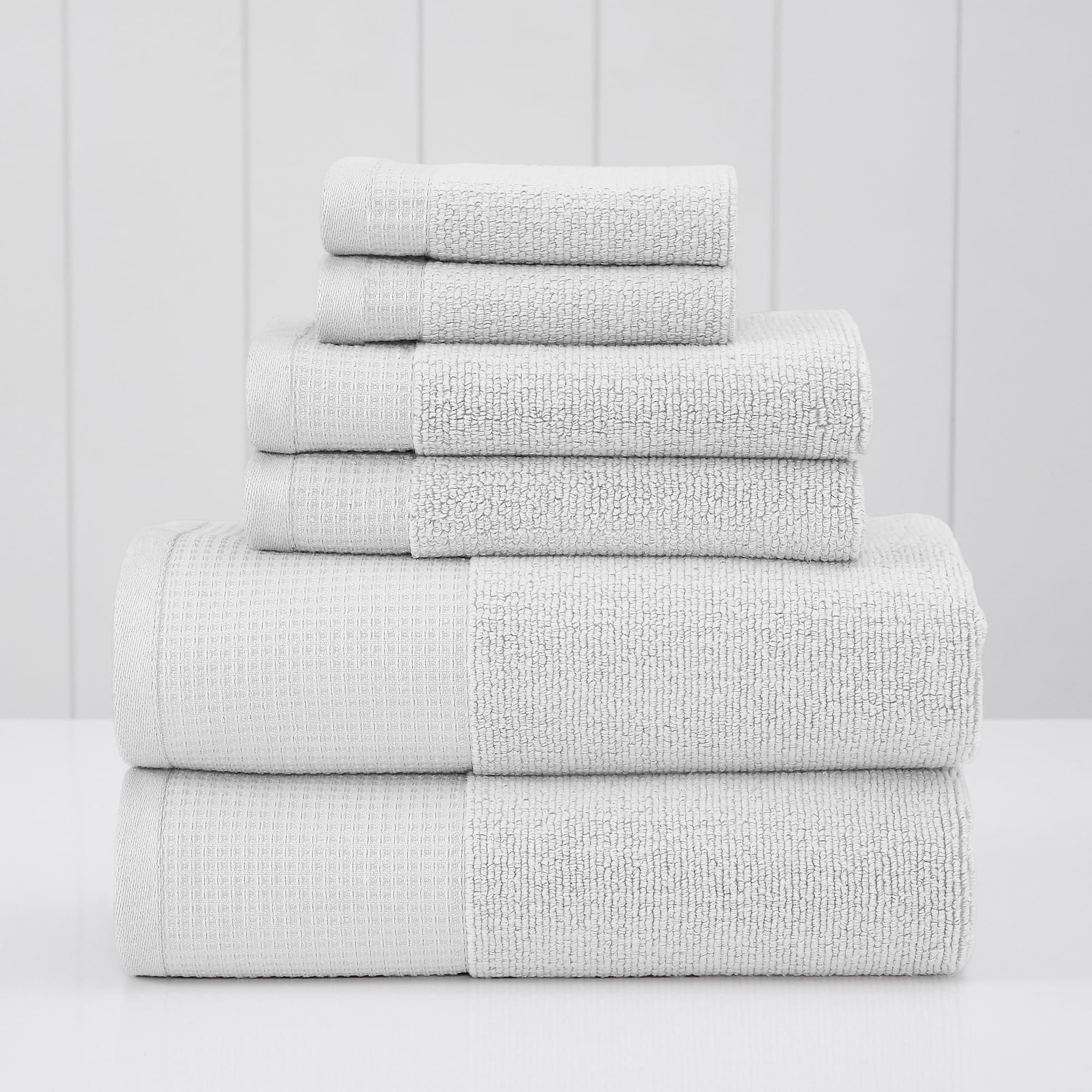 Modern Threads Drucilla 6-Piece 100% Combed Cotton Yarn Dyed Cobblestone Jacquard Towel Set