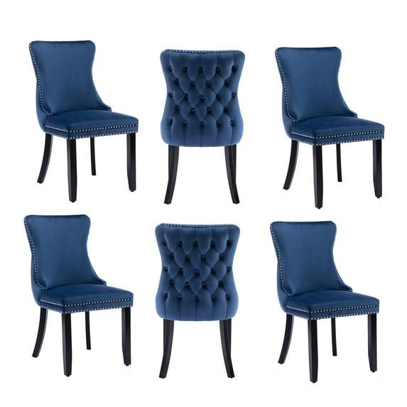 Rosdorf Park Velvet Kitchen Upholstered Dining Chair (Set of 6)