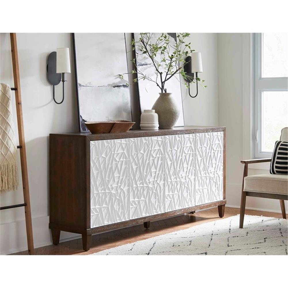 Modern Slender Wood Console: Enclosed Storage, Cable Management - Martin Furniture