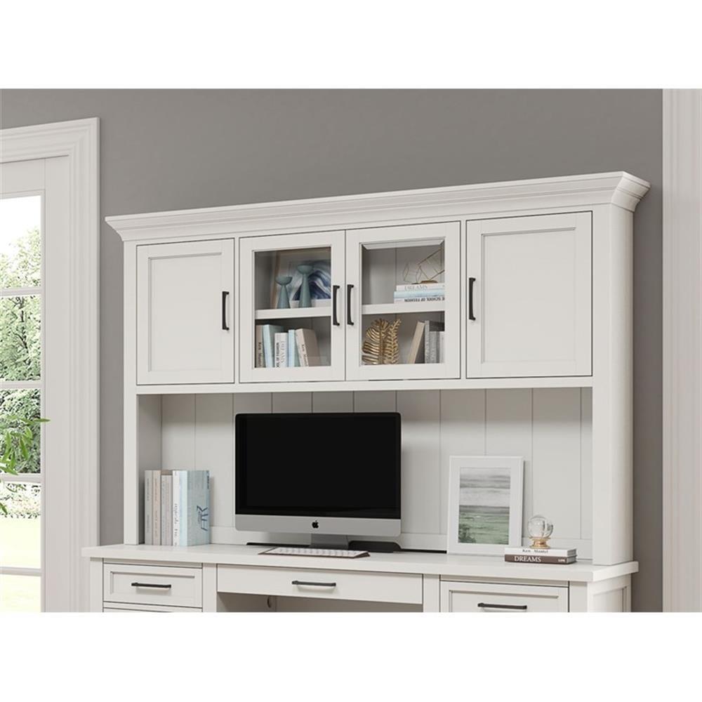 Modern Wood Hutch With Doors Storage Hutch Fully Assembled White