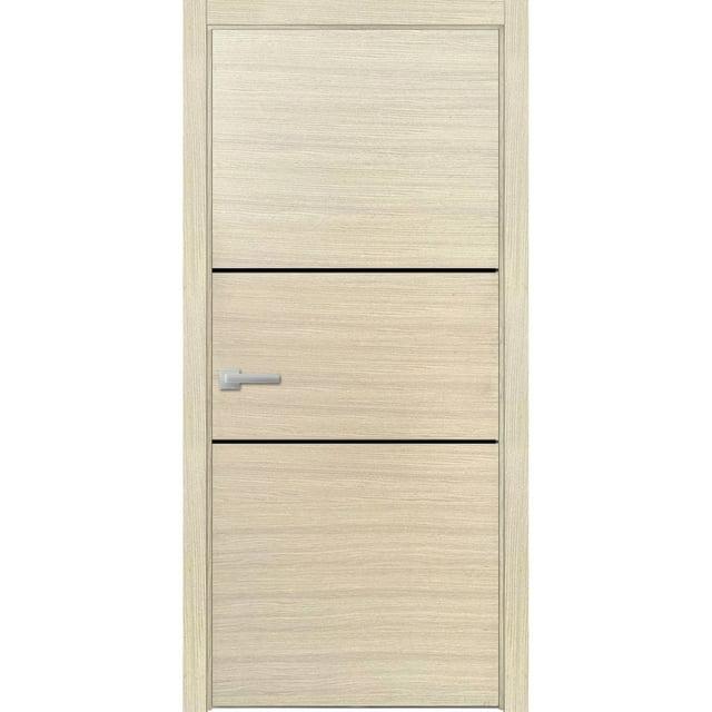 Modern Wood Interior Pre-Hung Door with Hardware | Planum 0014 Natural Veneer | Single Panel Frame Trims | Bathroom Bedroom Sturdy Doors-30" x 80"