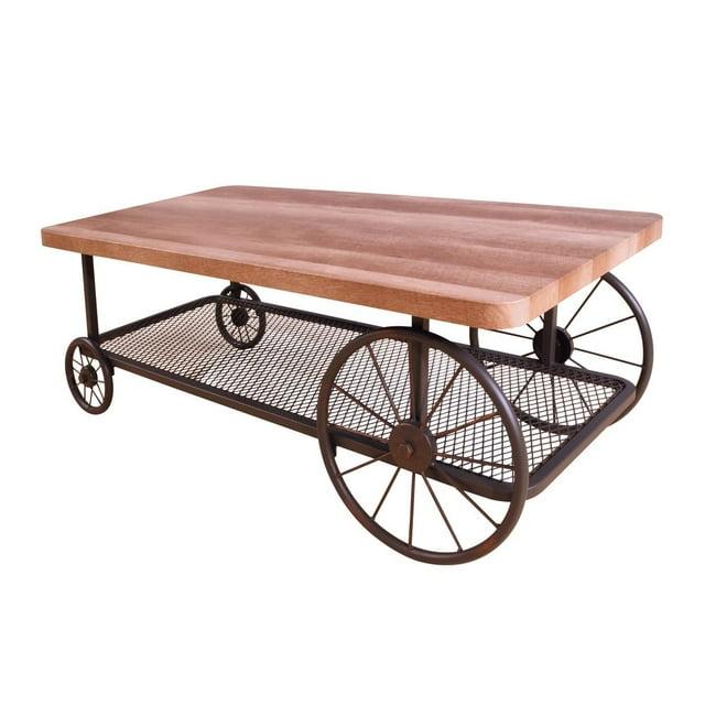 Modish Coffee Table Oak and Antique Gray - Saltoro Sherpi