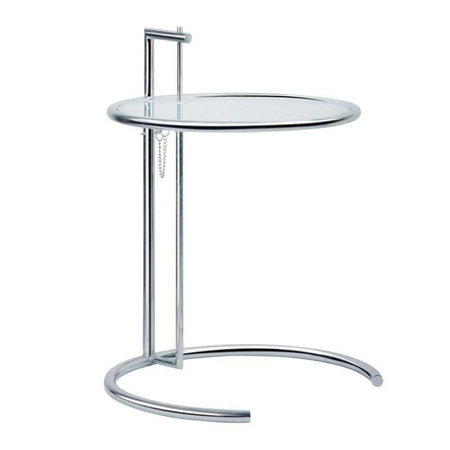 Modmade  20 dia. x 23-37 x 25 in. Eileen Adjustable Height End Table, Silver