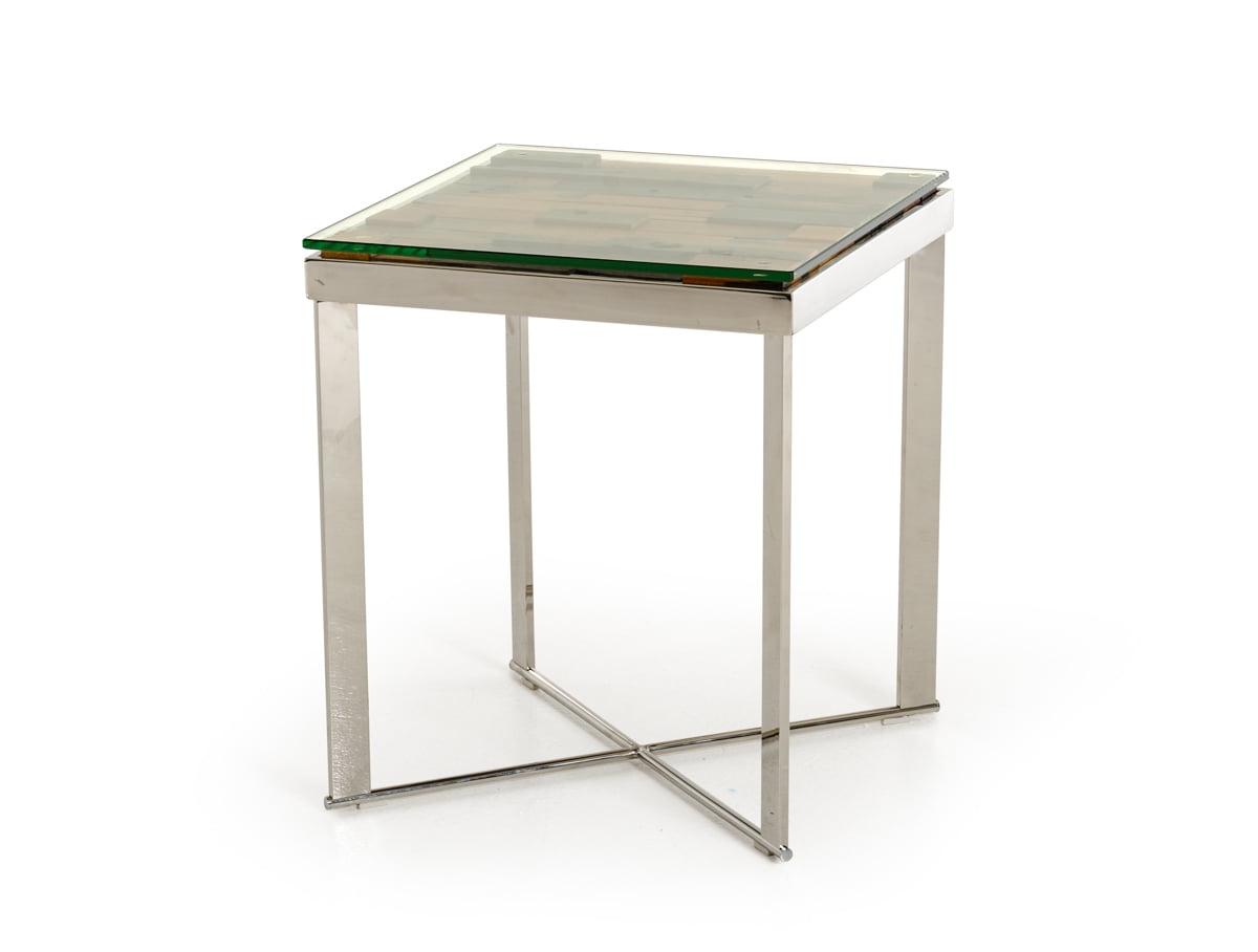 Modrest Santiago Modern Rectangular Wood Mosaic End Table