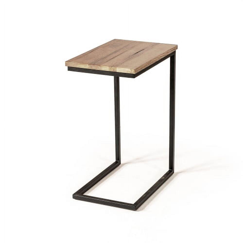 Turner Aged Oak and Matte Black Metal Side Table