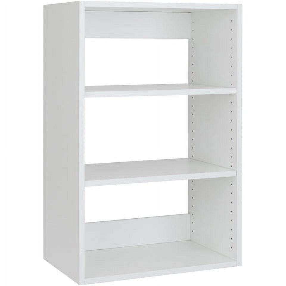 Modular Closets Vista Collection Short Tower Wood Built in Closet Organizer Unit (White, 25.5" Wide)