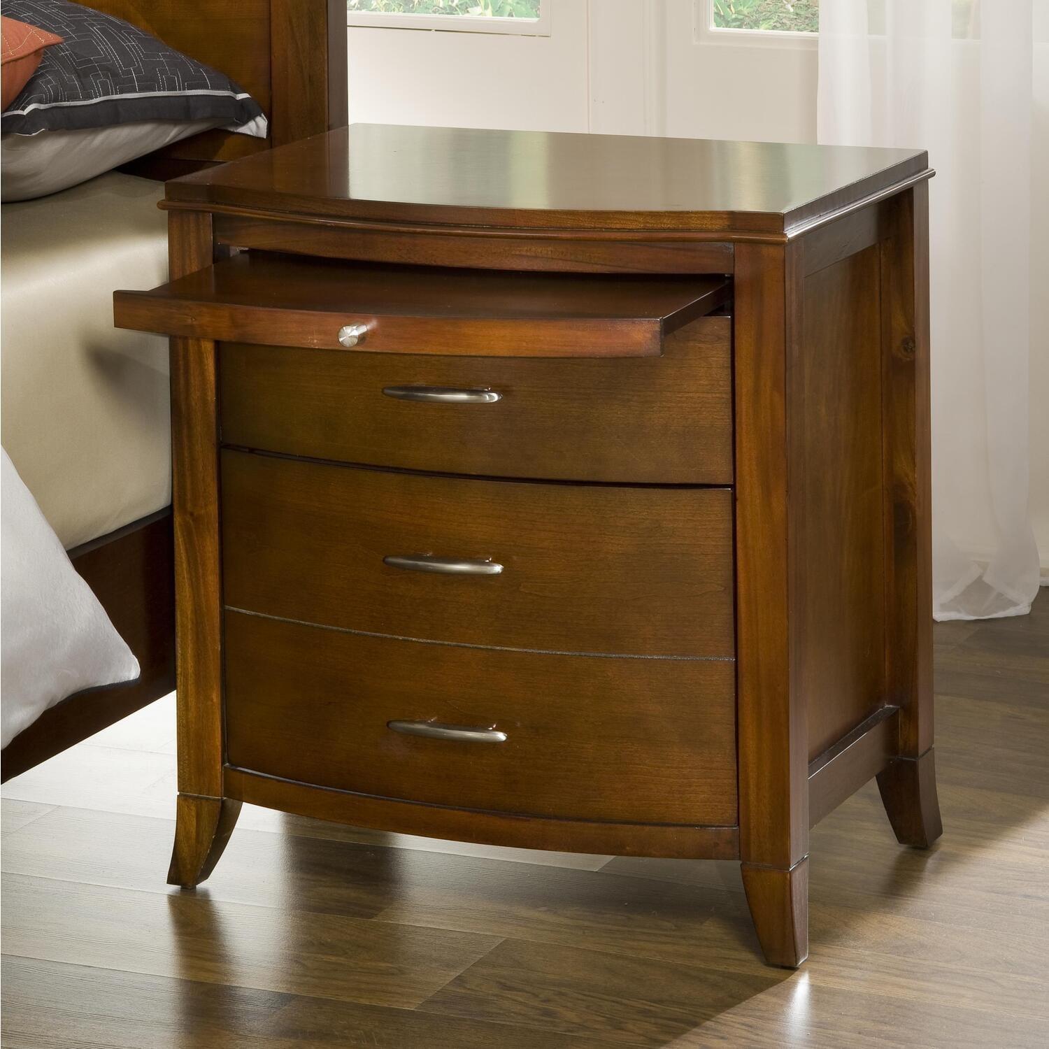 Cinnamon Mahogany and Cherry Veneer 2-Drawer Nightstand