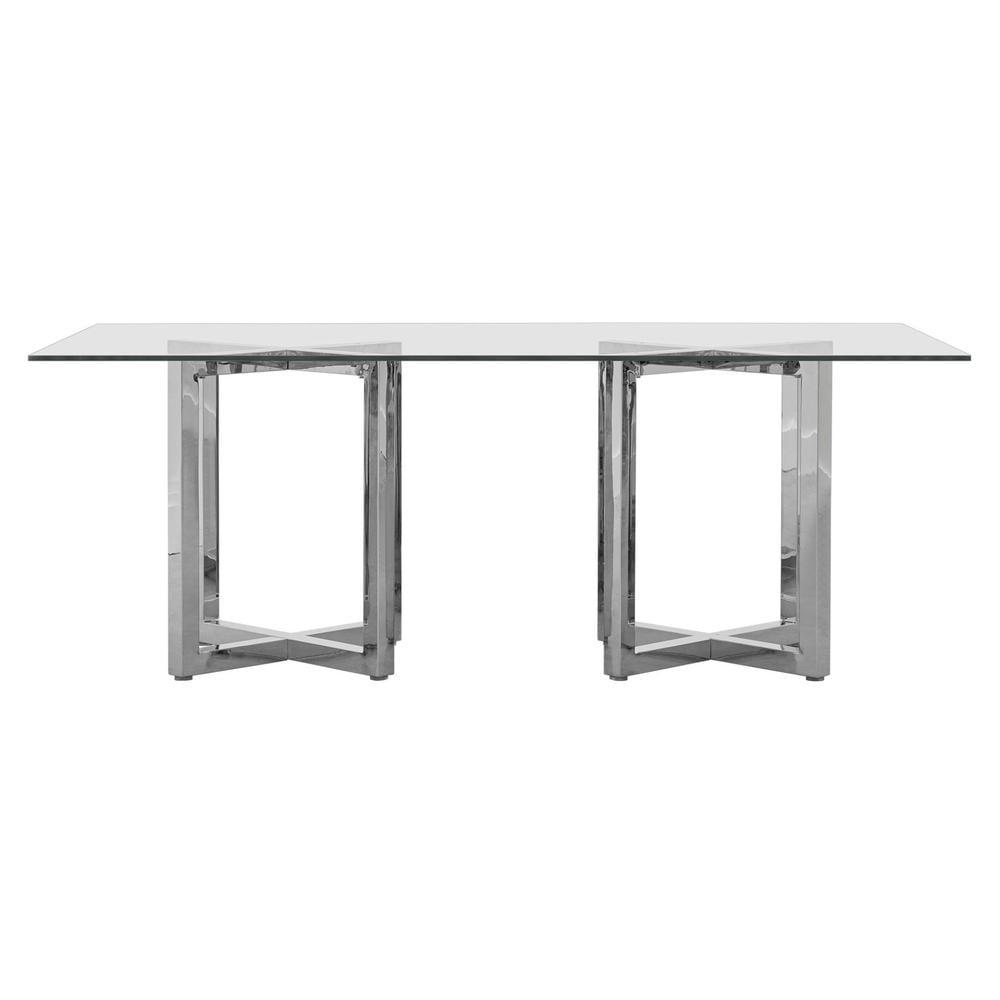 Amalfi Rectangular Glass and Chrome Dining Table