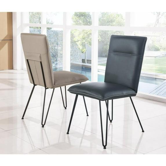 Modus Furniture Demi Hairpin Leg Modern Dining Chair in Cobalt, set of 2