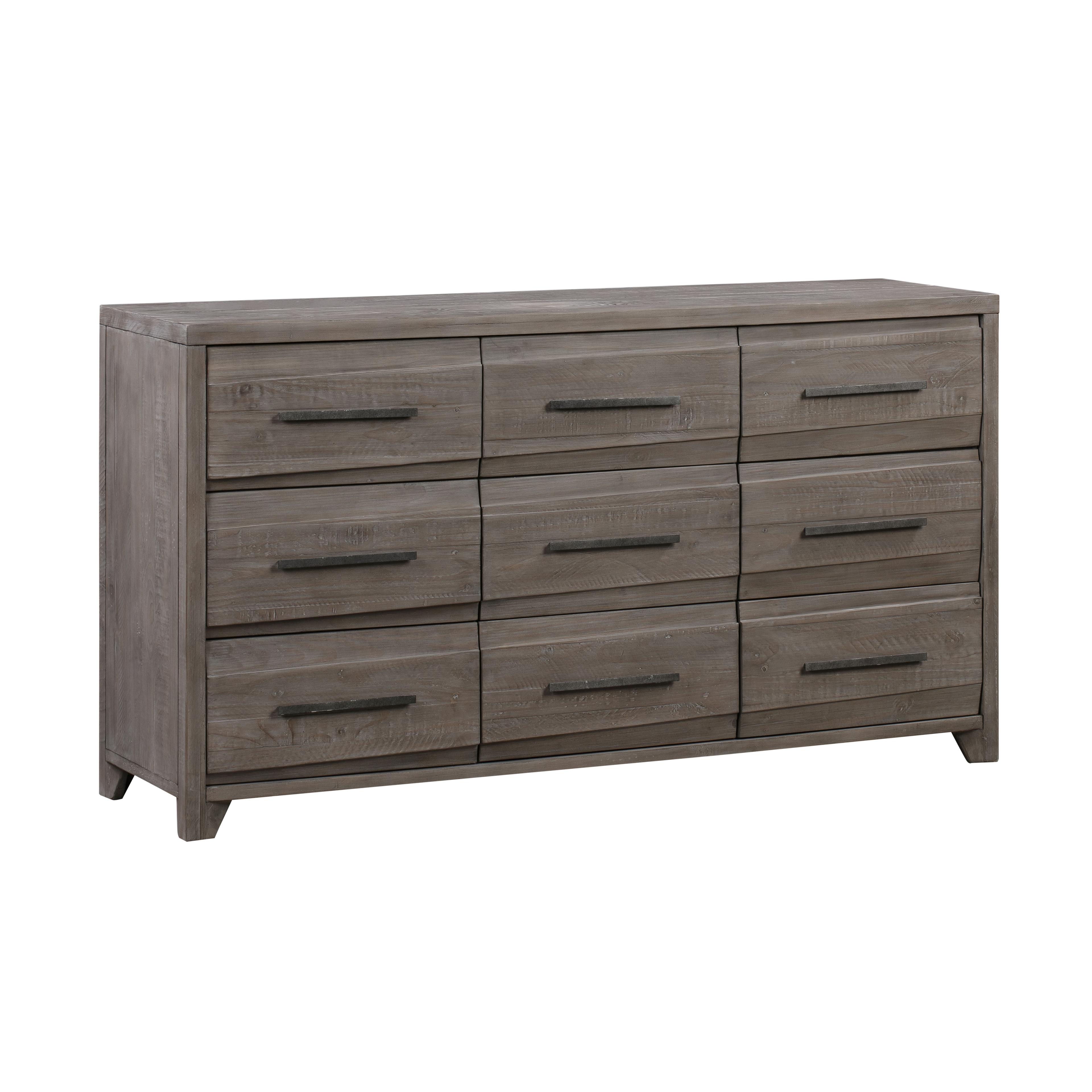 Sahara Tan Solid Pine 9-Drawer Dresser with Mirror and Felt Lined Drawers