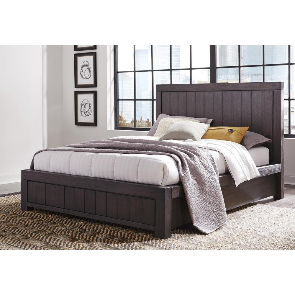 Modus Heath Full Panel Platform Bed in Distressed Basalt Gray