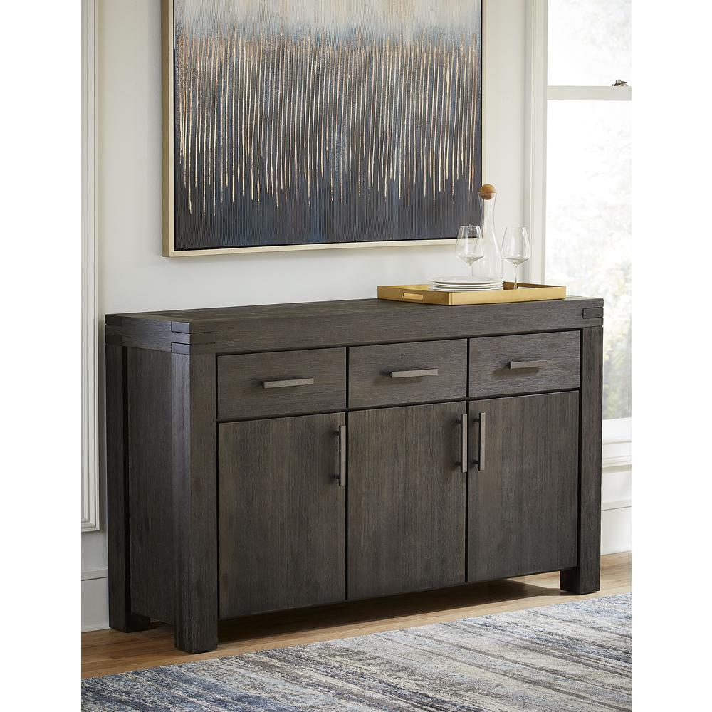 Modus Meadow 3 Drawer and 3 Door Solid Wood Sideboard in Graphite