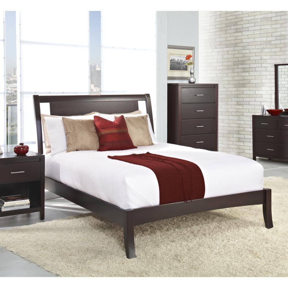 Modus Nevis California King Low Profile Solid Wood Sleigh Bed in Espresso
