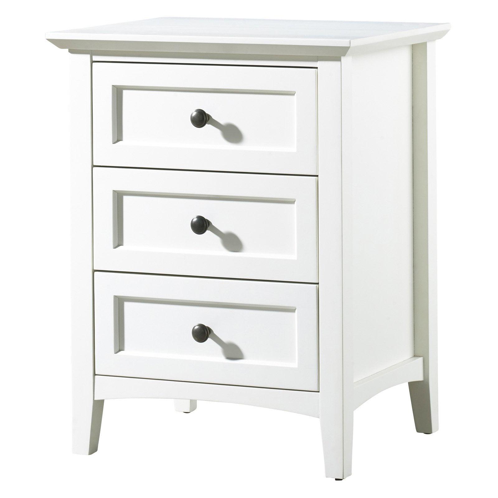 Modus Paragon 3 Drawer Nightstand in White - Engineered Wood