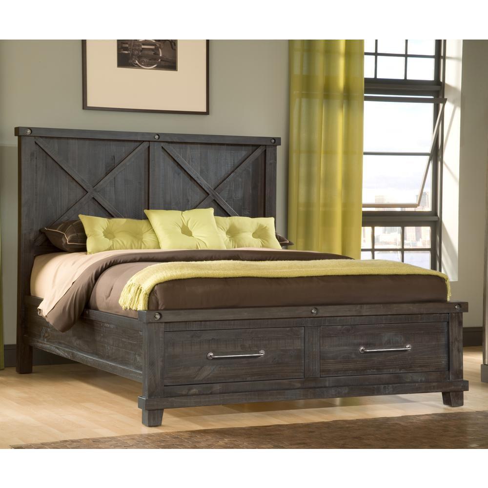 Yosemite Cafe Solid Wood Panel Storage Bed