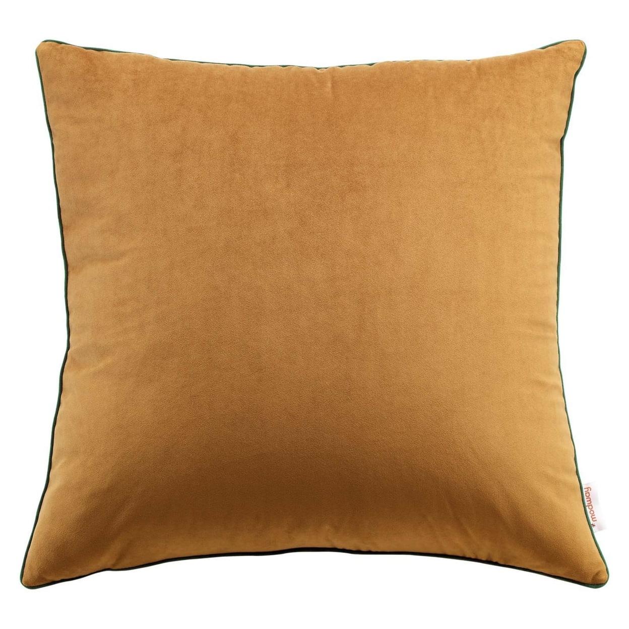 Cognac Green 23.5'' Square Performance Velvet Accent Pillow