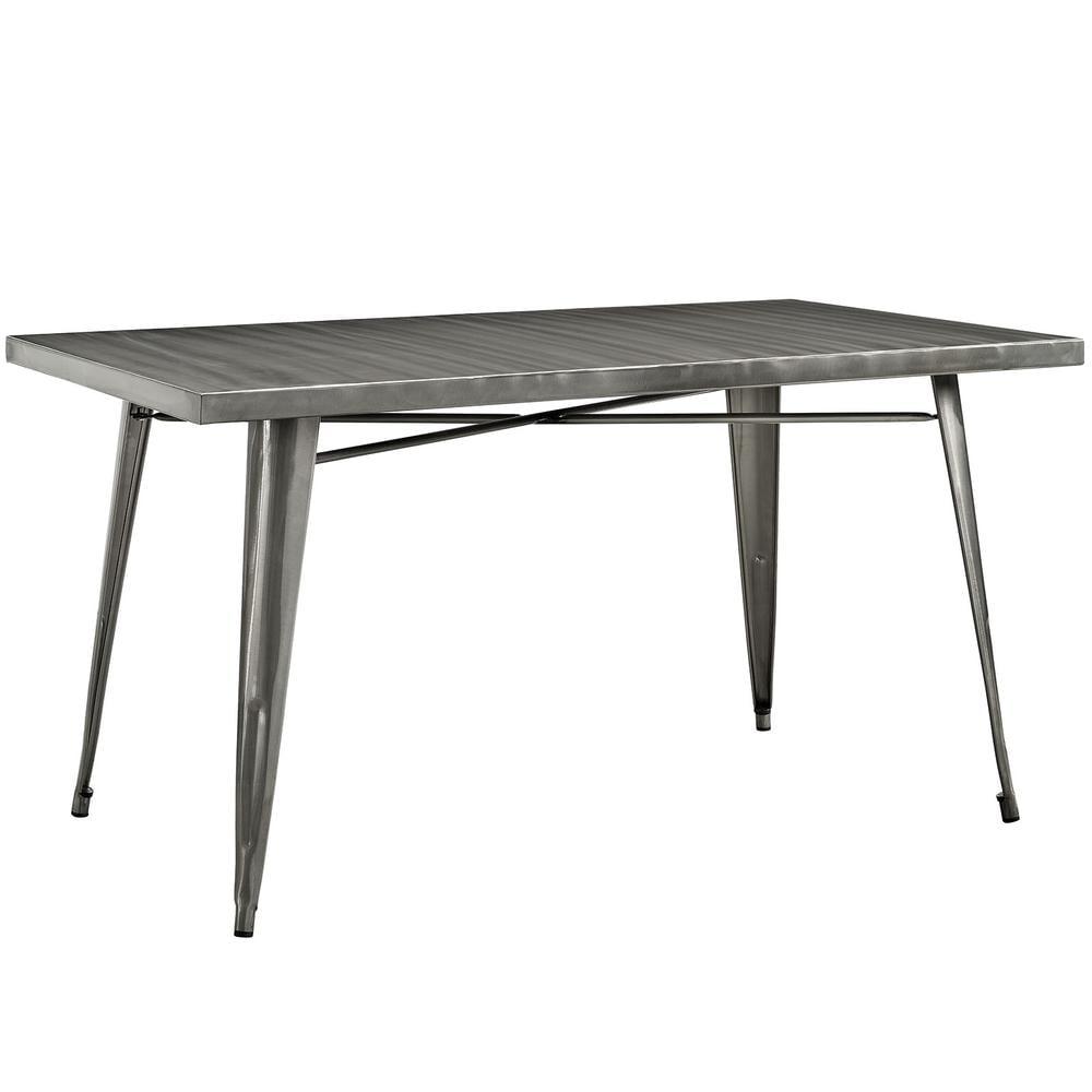 Urban Gunmetal Grey 59.5" Steel Square Dining Table