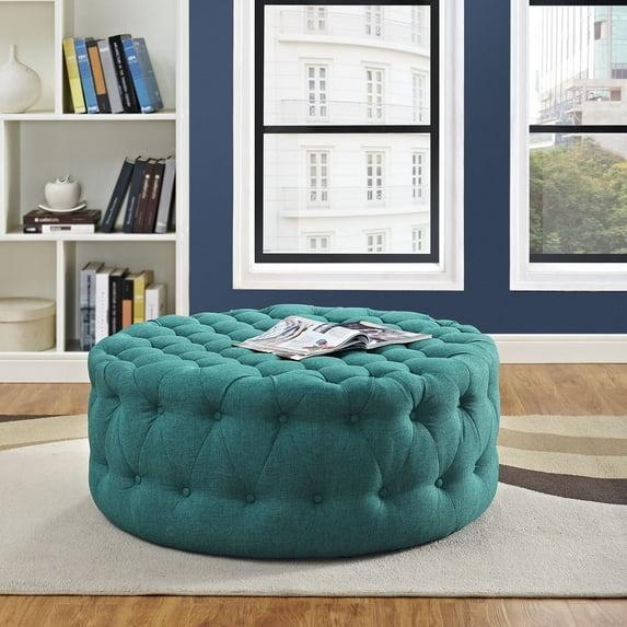 Modway Amour Round Upholstered Ottoman, Multiple Colors