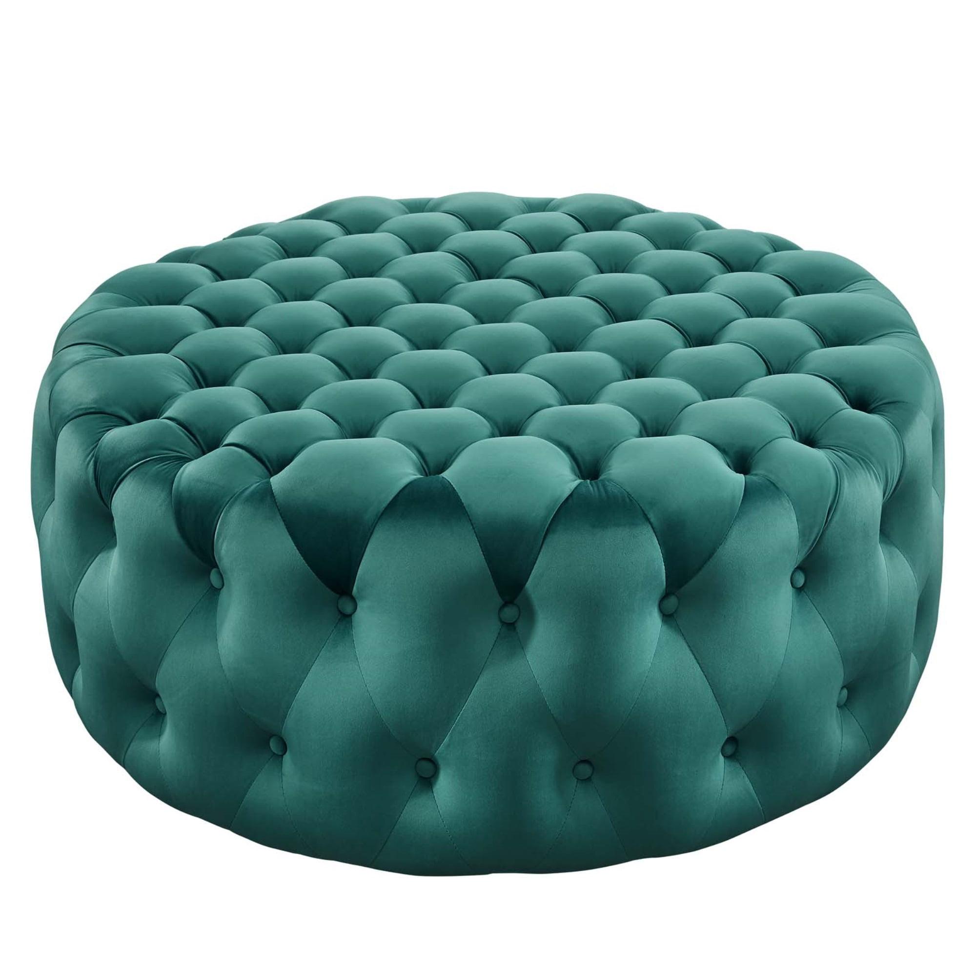 Modway Amour Tufted Button Large Round Performance Velvet Ottoman