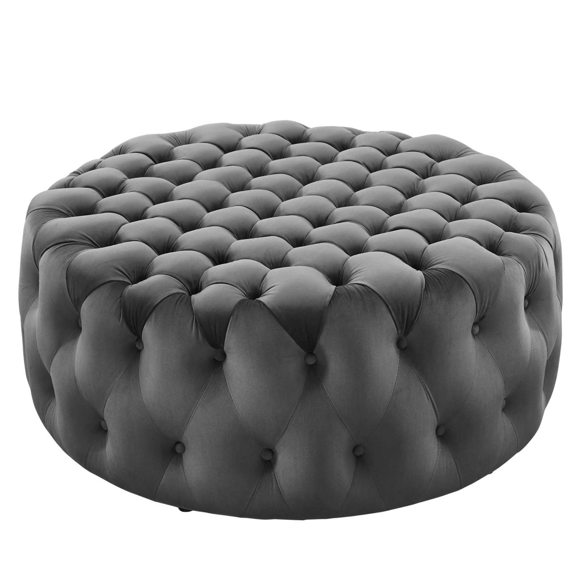 Modway Modway Amour Tufted Button Large Round Performance Velvet Ottoman