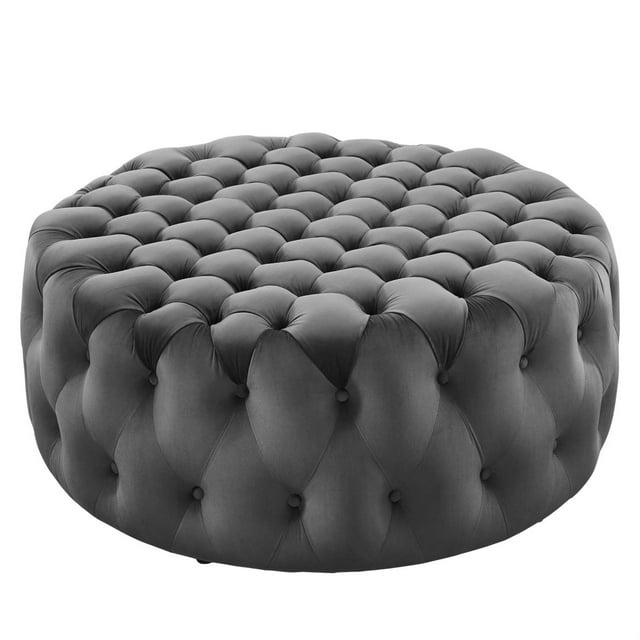 Modway Modway Amour Tufted Button Large Round Performance Velvet Ottoman