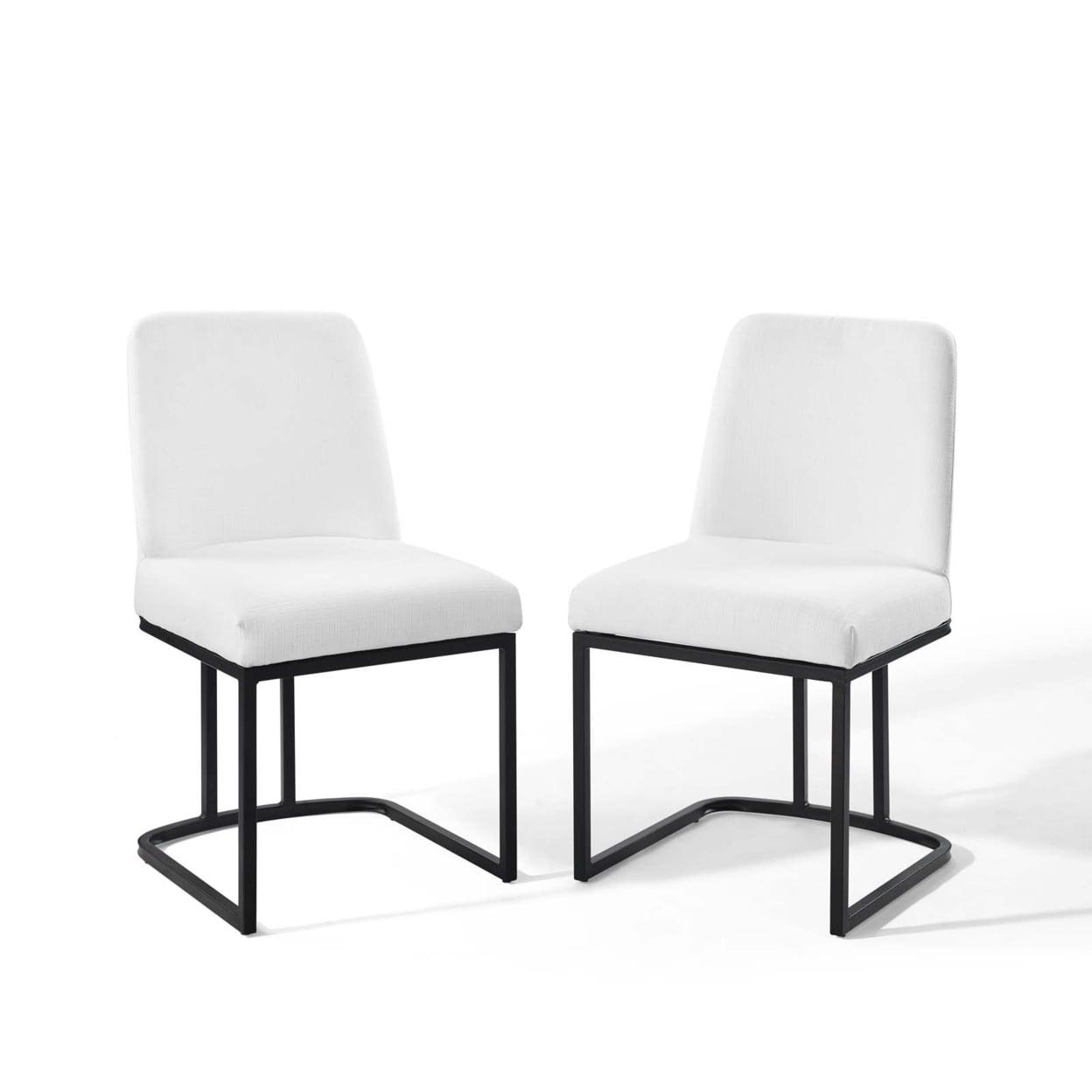 Amplify 32" Black and White Velvet Upholstered Side Chair