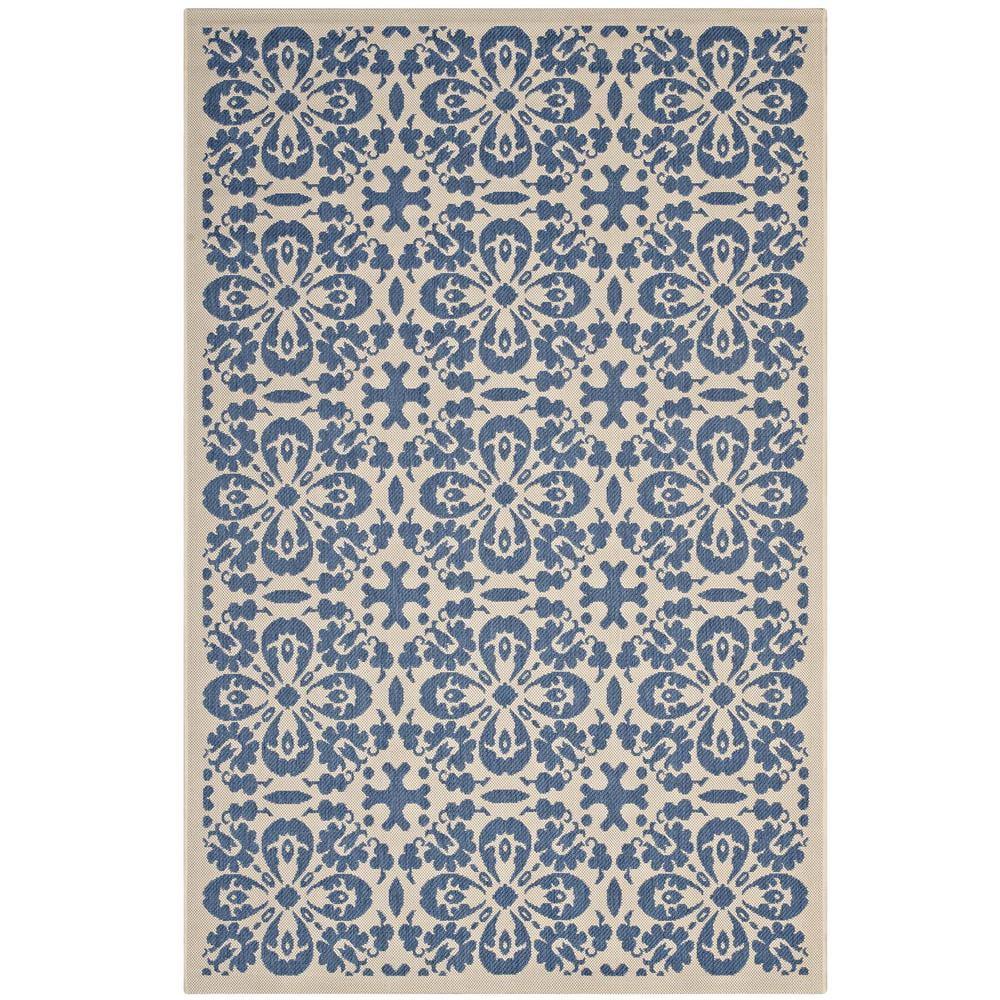 Modway Ariana Vintage Floral Trellis 9x12 Indoor and Outdoor Area Rug