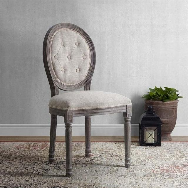 Modway Arise Vintage French Upholstered Fabric Dining Side Chair