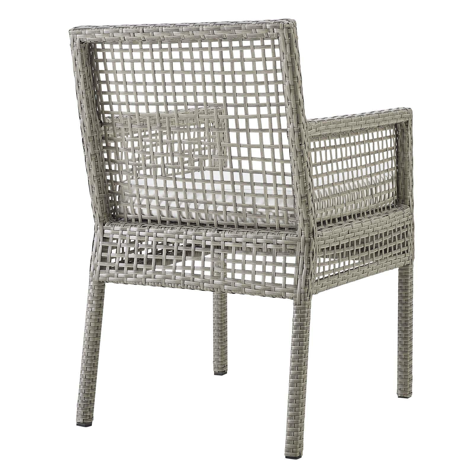 Modway Aura Outdoor Patio Wicker Rattan Dining Armchair - Gray White