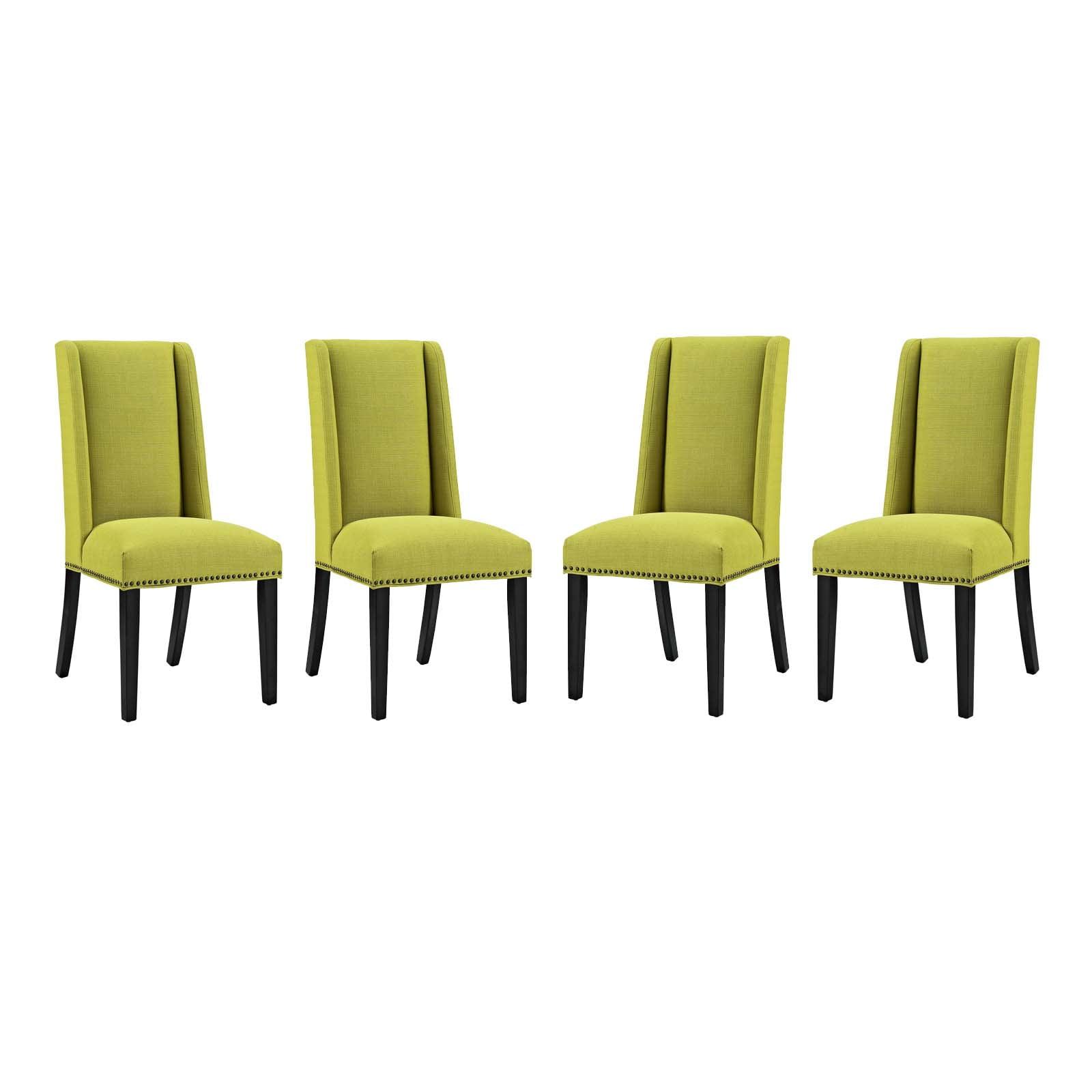 Modway Baron Dining Chair Fabric Set of 4 in Wheatgrass