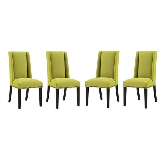 Modway Baron Dining Chair Fabric Set of 4 in Wheatgrass