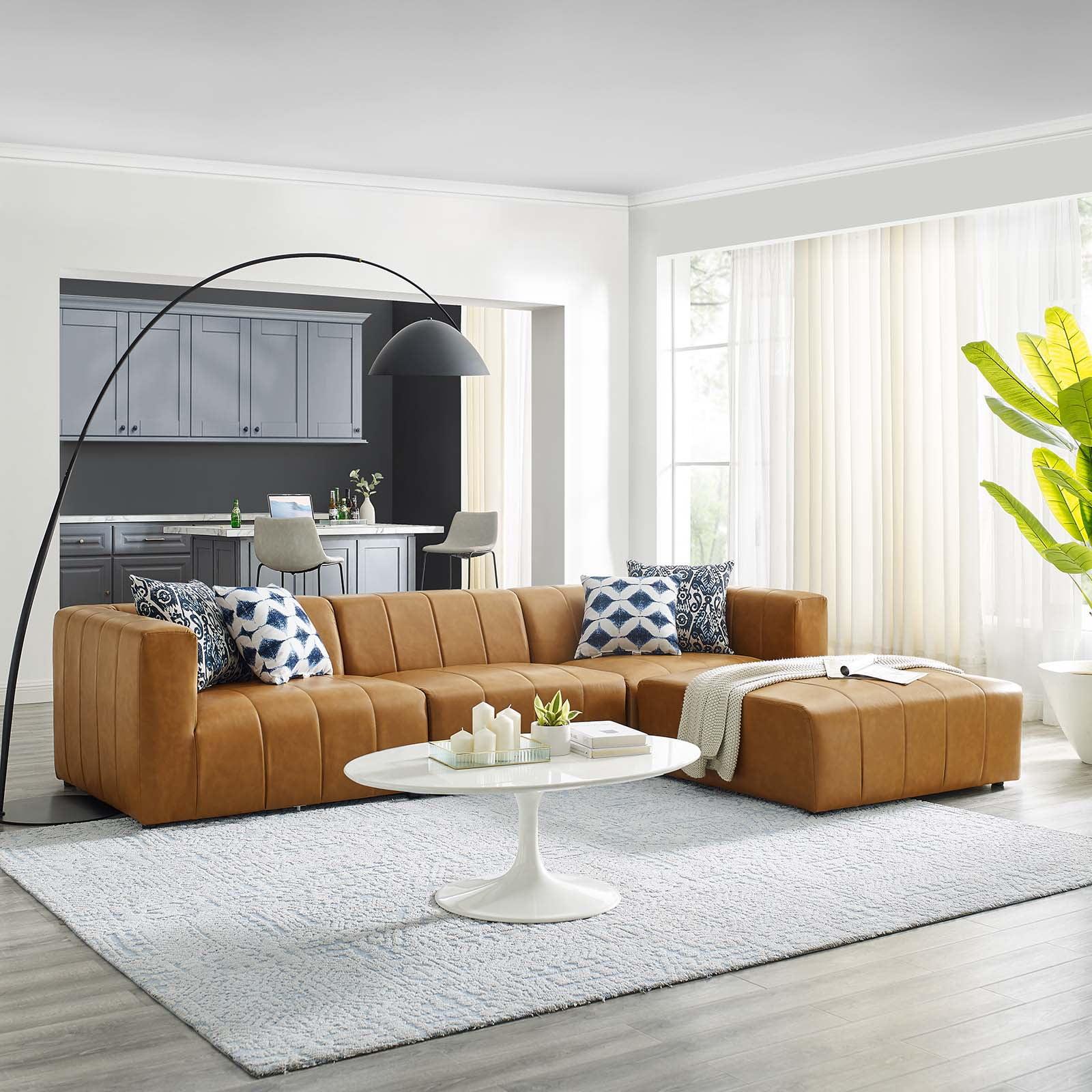 Modway Bartlett Vegan Leather Vegan Leather 4-Piece Sectional Sofa by Modway
