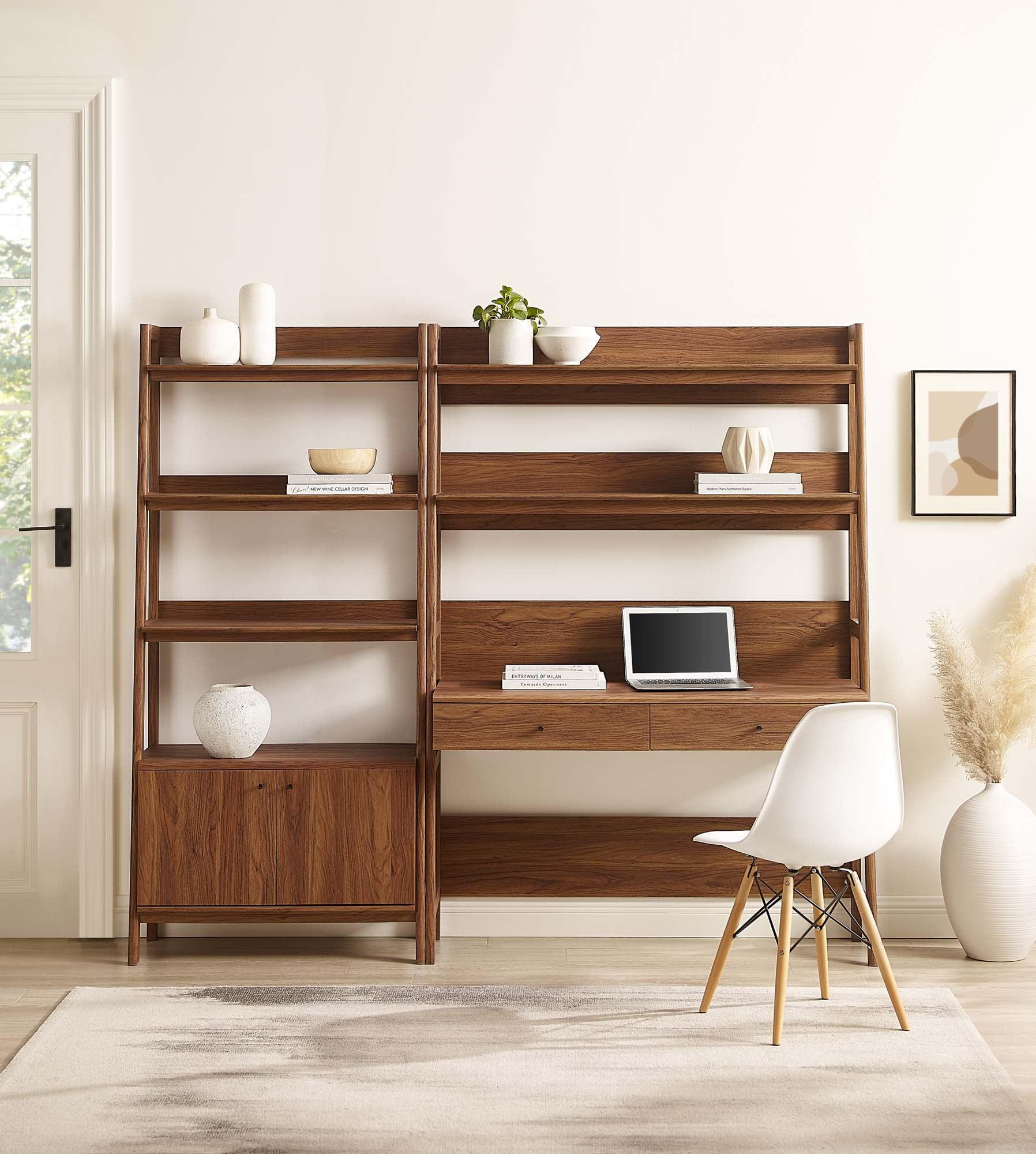 Modway Modway Bixby 2-Piece Wood Office Desk and Bookshelf