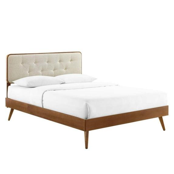 Bridgette Wood Platform Bed with Splayed Legs